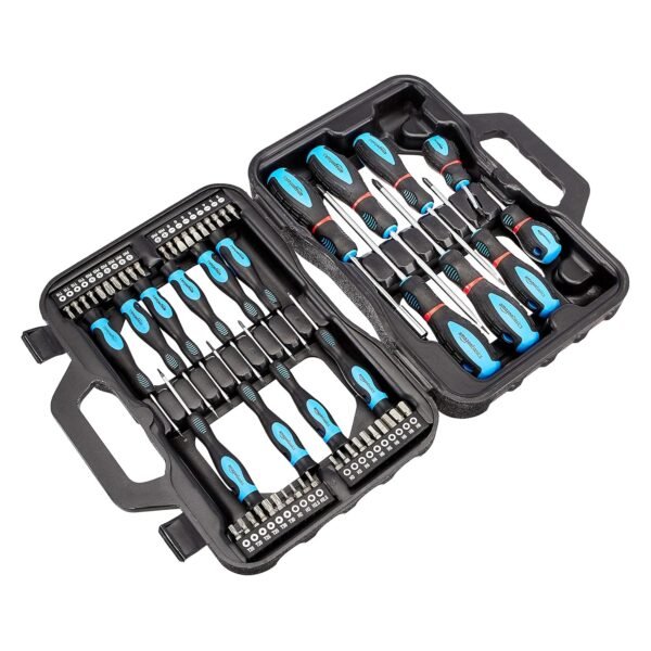 Amazon Basics 58 Piece Precision Slotted Phillips Torx Screwdriver Set - Black
