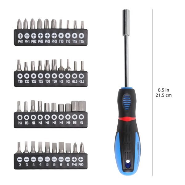 Amazon Basics 58-teiliges magnetisches Schraubendreher-Set für präzise Reparaturen