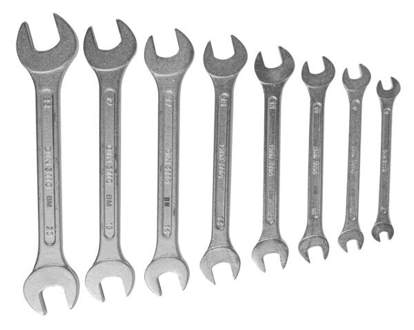 Brüder Mannesmann Gabelschlüsselsatz 8-teilig robust aus Chrom-Vanadium Stahl ideal für Heimwerker