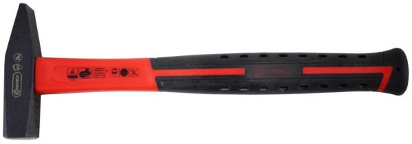Connex COX603300 Engineer's Hammer with Fibreglass Shaft/2C-Handle, Black/Red, 300 g