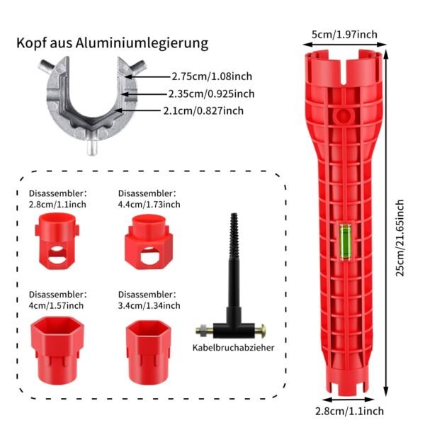 Coztie 14 in 1 Spülenschlüssel für Wasserhähne Sanitär Installation und Reparatur