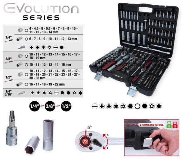 KS Tools 917.0795 Steckschlüsselsatz 195-teilig Profiqualität mit umfangreichem Zubehör