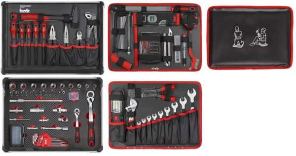 kwb Werkzeugkoffer mit Trolley Funktion 175 teilig robust und vielseitig für Heimwerker