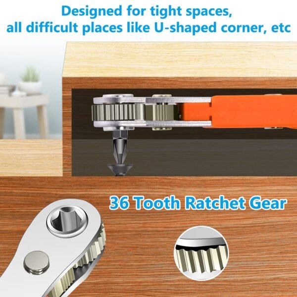 OSDUE Mini-Ratschenschlüssel mit magnetischem Bitset ideal für enge Stellen und Alltag