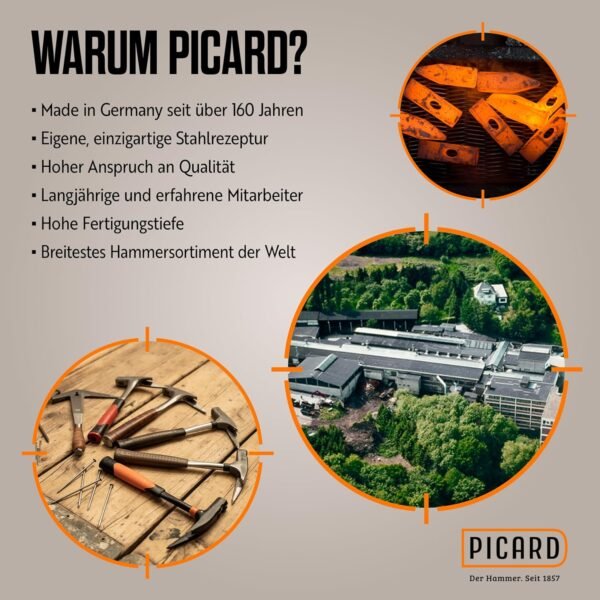 Picard Latthammer mit Magnetnagelhalter Perfekt für Zimmerer und Dachdecker