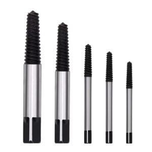 Professional Screw Extractor Set [5-Piece Made of HSS 4241] - Left Extractor Set Professional, Extractor, Screw Extractor Set, Screw Remover, Left Drill, Spiral Screw Extractor,...