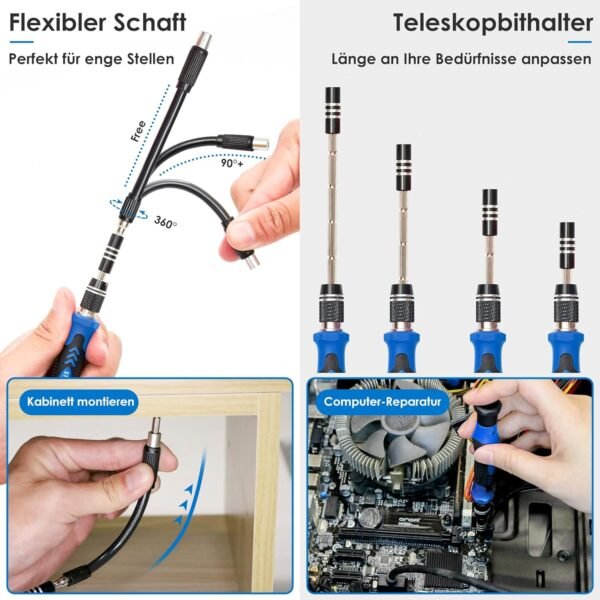 STREBITO Präzisionsschraubendreher Set 142-teilig mit magnetischen Bits für Profi und Heimwerker