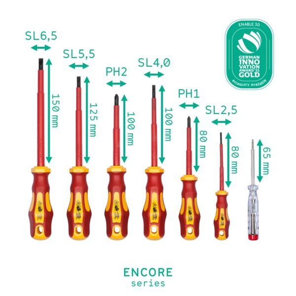WIESEMANN 1893 VDE Schraubenzieher Set 7tlg mit Spannungsprüfer ergonomisch und sicher