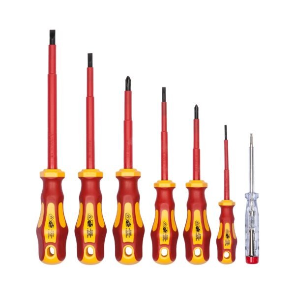 WIESEMANN 1893 VDE Schraubenzieher Set 7tlg mit Spannungsprüfer ergonomisch und sicher